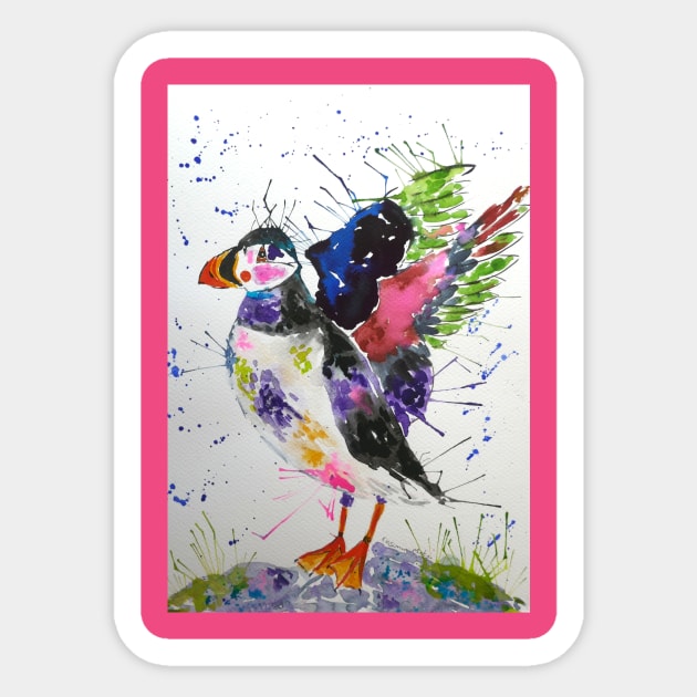 Colourful Puffin Sticker by Casimirasquirkyart